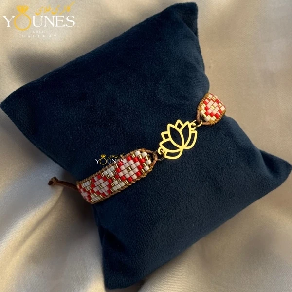 دستبند میوکی گل نیلوفر طلا
